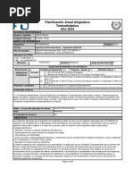 Planificación Anual Asignatura Termodinámica Año 2023: Docente Responsable