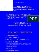 Synopsis On: Corporate Debt Ratings: An Analysis of Methodologies and Practices by Select Credit Rating Agencies in India