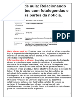 Plano de Aula Relacionando Manchete Com Fotolegendas e Outras Partes Da Notícia