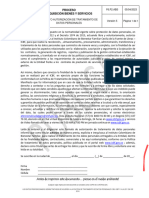 Anexo 9 - Formato Autorización de Tratamiento de Datos Personales