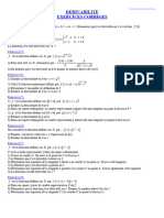 Derivabilite Exercices Corriges 1