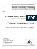 ANALYSIS FROM THE SCHOOL SETTING USE OF SOCIAL NETWORKS VS PRACTICE OF PHYSICAL ACTIVITYJournal of Sport and Health Research