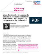 Capsada (2016) ¿Son Efectivos Los Programas de Educación Socioemocional Como Herramienta para Mejorar Las Competencias Del Alumnado