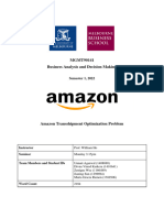 Assignment 1 - Amazon Transshipment Optimization Problem