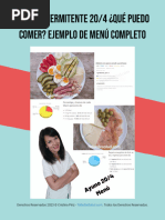 Ayuno Intermitente 20/4 ¿Qué Puedo Comer? Ejemplo de Menú Completo