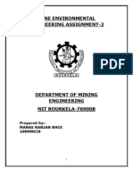 Mine Environmental Engineering Assignment-2: Prepared By:-Manas Ranjan Bhoi 108MN028