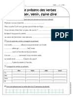 Aller Venir Faire Dire Verbes Au Présent Ce1 Exercices Avec Correction