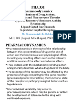 PHA 331 (PHARMACODYNAMICS) - BSC PHYSIOLOGY STUDTENT