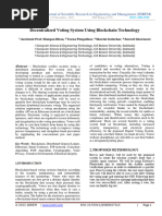 Decentralized Voting System Using Blockchain Technology