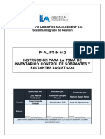 PI-AL-PT-IN-012 Instrucción para La Toma de Inventario y Control de Sobrantes y Faltantes Logísticos ILM 00