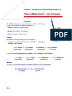 Adjectivos - Subclasses e Género + Exercícios