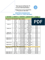 Day 1 Midterm Exam Schedule March 11