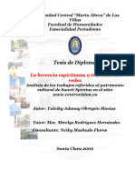 La Herencia Espirituana A Través de Las Redes Análisis de Los Trabajos Referidos El Patrimonio Cultural de Santi Spíritus en El Sitio Wwwcentrovision Cu