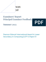 iLowerSecondary Computing - Examiners - Report Paper 1 (Jun 2023)