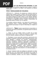 Ley 26485 Tipos y Modal Ida Des de Violencia