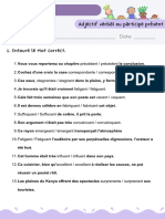 Exercices Supplémentaire Adjectif Verbal