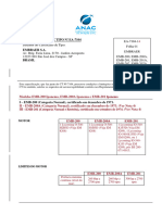 Detentor Do Certificado de Tipo: EA-7104-1 Folha 01 Embraer EMB-200, EMB-200A, EMB-201, EMB-201A, EMB-202, EMB-202A, EMB-203. Maio