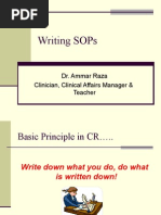 Writing SOPs