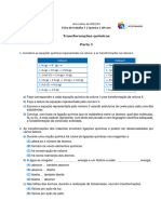 Ficha de Trabalho 7 - Transformações Químicas