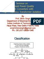 Improved Power Quality AC-DC Converters With High Frequency Transformer Isolation