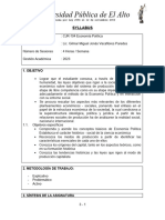 Syllabus ECONOMIA POLÍTICA