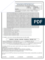 PROVA Fontes E TIPOS de Energia 8º Ano