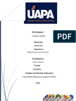 Trabajo o Producción Escrita Final de Orientación Vocacional