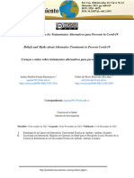 Creencias y Mitos Sobre Los Tratamientos Alternativos para Prevenir La Covid-19