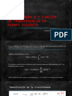 Transformada Z y Función de Transferencia en Tiempo