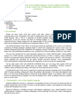 Unit 10. Orthographic Codes of The English Language. Sound-Spelling Relationship. Proposals For The Teaching of The Written Code. Orthographic Applications in Written Productions