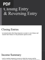 Closing Entry and Reversing Entry