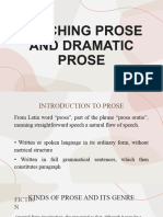 Teaching Prose and Dramatic Prose