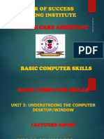 Bcs 110 - Lecture Notes - Unit 3 - Understsnding The Computer Desktop - Window