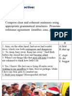 Compose Clear and Coherent Sentences Using Appropriate Grammatical Structures Pronoun-Reference Agreement Number, Case, Gender