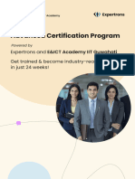 Advanced Certification Program Expertrons and E&ICT Academy IIT Guwahati