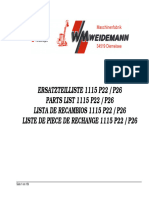 Ersatzteilliste 1115 P22 / P26 PARTS LIST 1115 P22 / P26 Lista de Recambios 1115 P22 / P26 Liste de Piece de Rechange 1115 P22 / P26