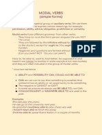 MODAL VERBS (Simple Forms)