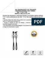 Equipo para Diagnostico de Organos de Los Sentidos Modelo de Pared Ref 77710 71 ML Marca Welch Allyn