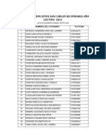 Institución Educativa San Carlos Secundaria Año Lectivo 2021