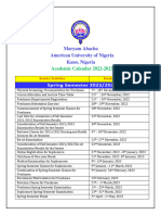 Academic Calendar 2022 2023