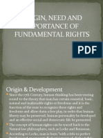 Origin, Need and Importance of Fundamental Rights