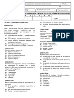 Avaliação Novembro 3º Ano PROJETO