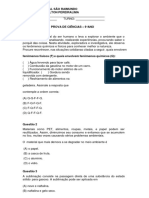 Avaliação de Ciências 1° Bimestre 9° Ano