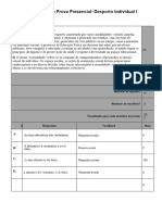 Desporto Individual I - Questões Prova Presencial