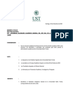 Aprueba Calendario Académico General UST Año 2024