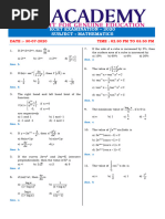 KCET 2020 MATHEMATICS DR Academy