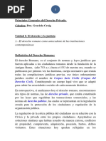 007 - Unidad I - Punto 1. - Derecho Romano Como Antecedente de Las Instituciones Contemporaneas