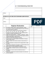 Annex 1 Commissioning Check List