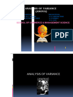 Analysis of Variance (Anova) : School of Commerce & Management Science