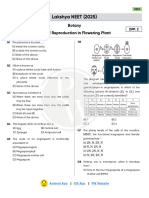 Sexual Reproduction in Flowering Plants DPP 02 of Lecture 04